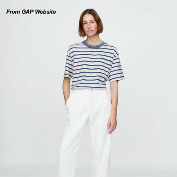 Gap x DOEN Tops - NWT: GAP X DOEN POCKET T-SHIRT IN OFF-WHITE STRIPE (XS)
